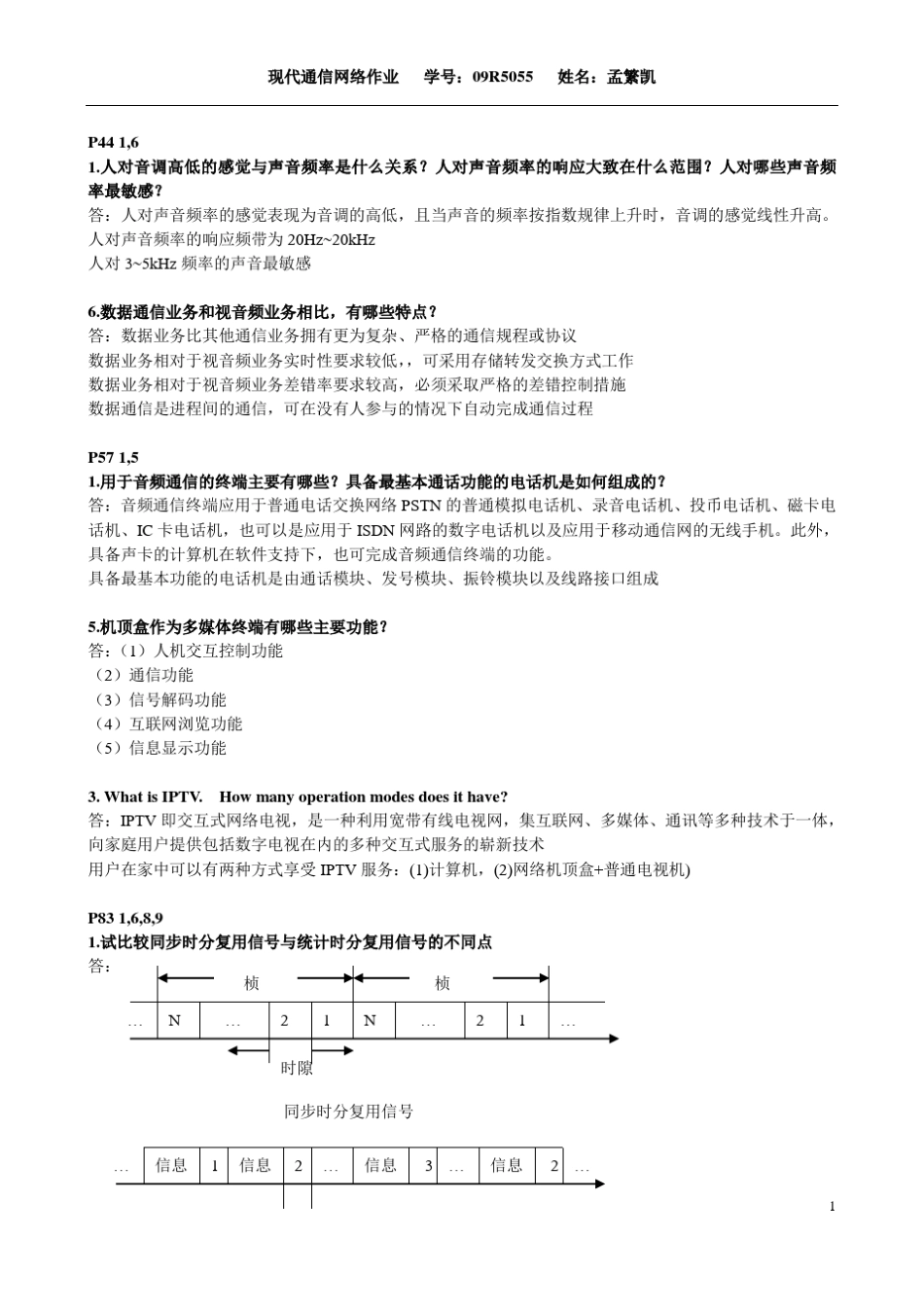 现代通信网络作业_第1页
