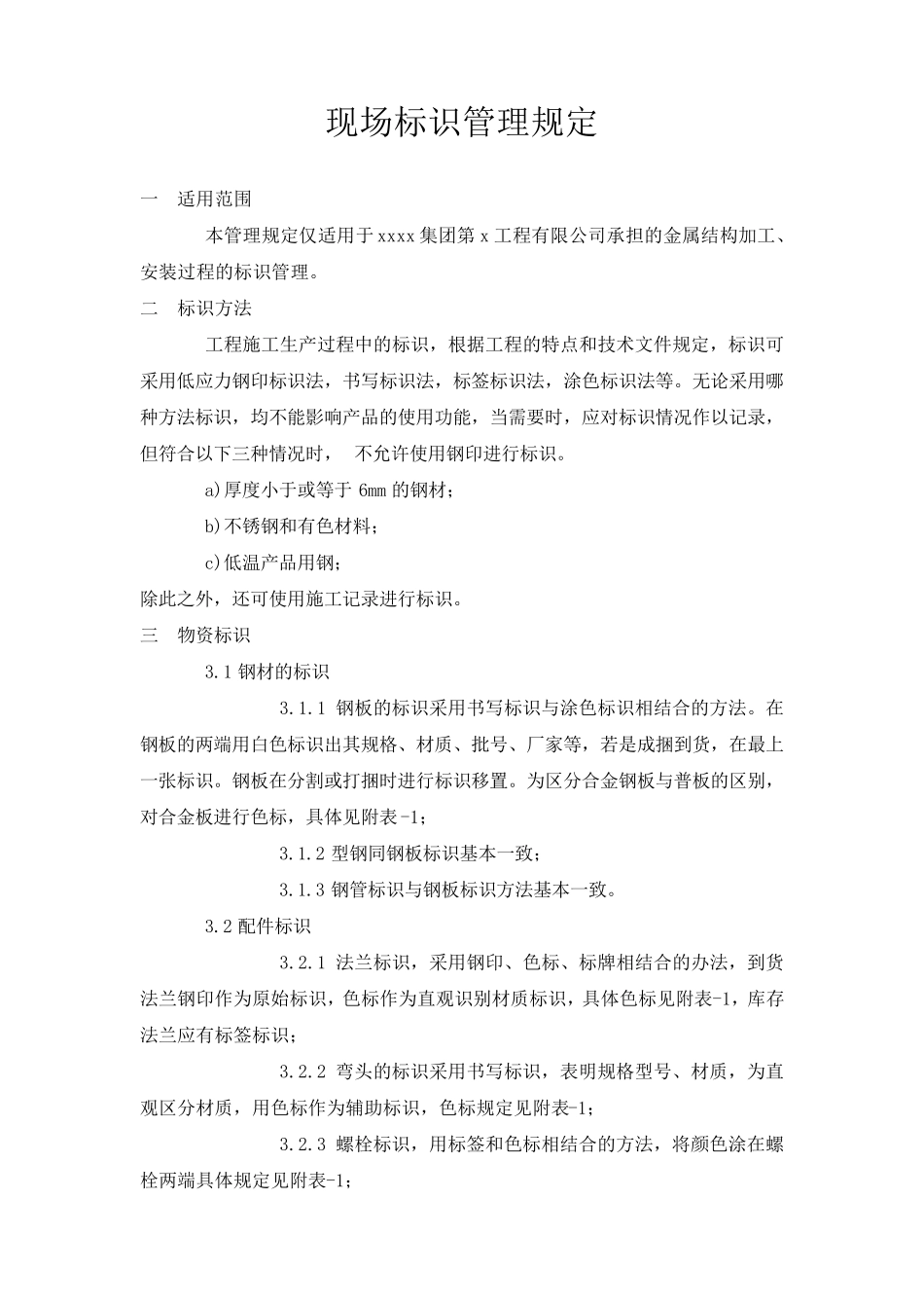 现场标识管理规定_第1页