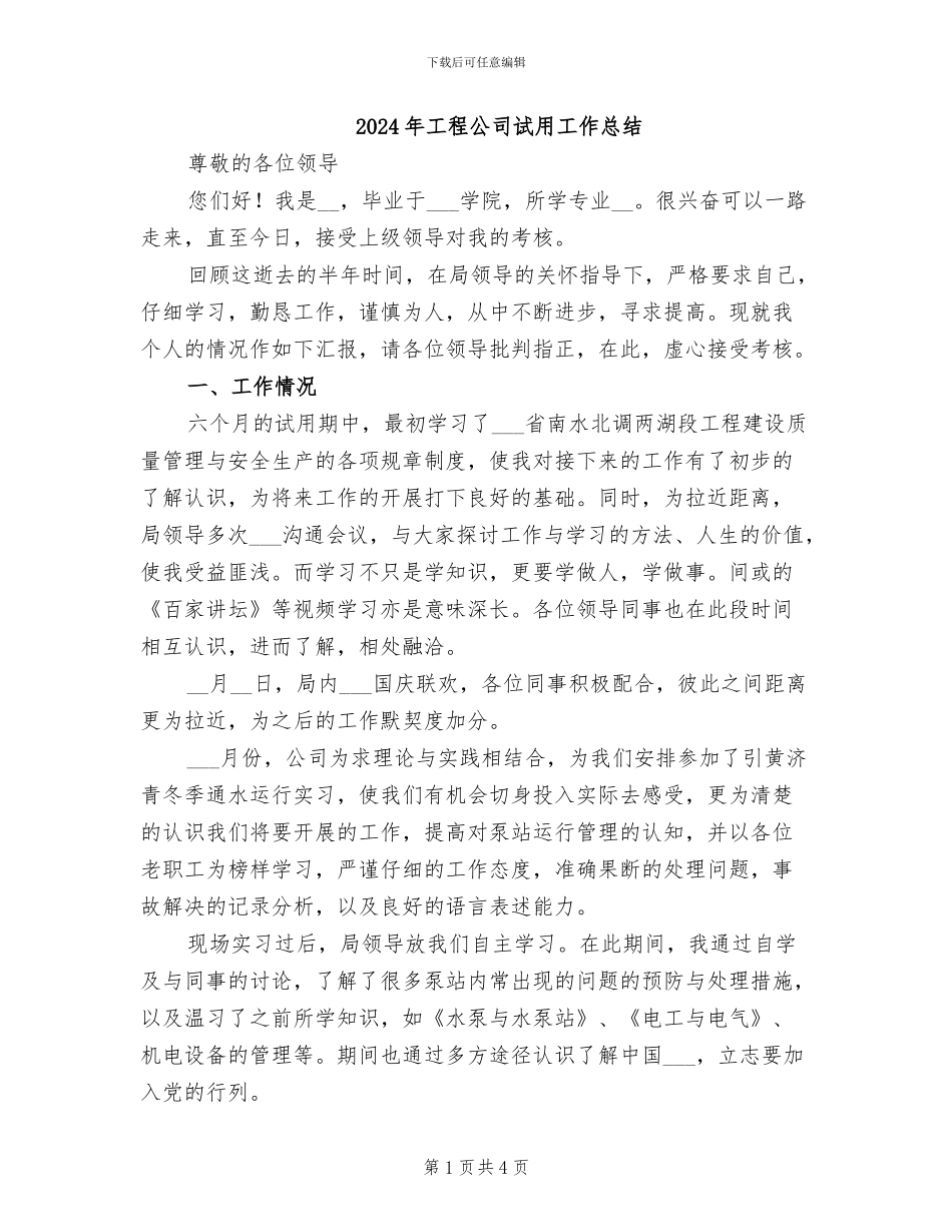 2024年工程公司试用工作总结_第1页