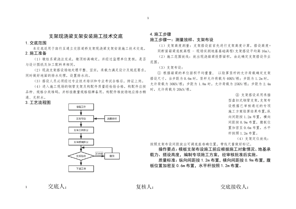 现浇梁盘扣式支架安装施工技术交底(图文并茂)_第1页