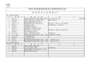 现行国家建筑标准设计图集简明目录(暖通空调专业图集)