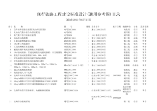 现行铁路工程建设标准设计目录