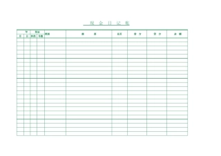 现金日记账模板(EXCEL)
