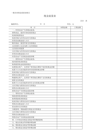 现金流量表格式