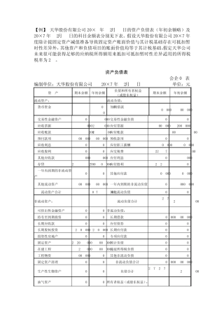 现金流量表示例