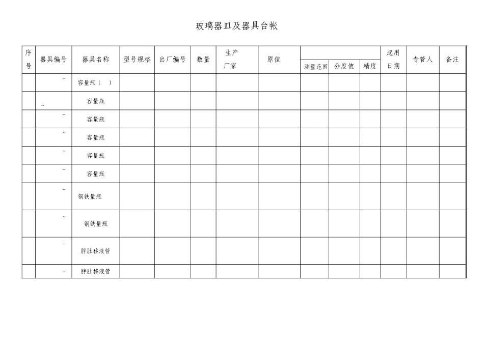 玻璃器皿器具台帐_第1页