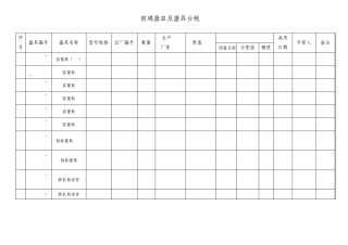 玻璃器皿器具台帐
