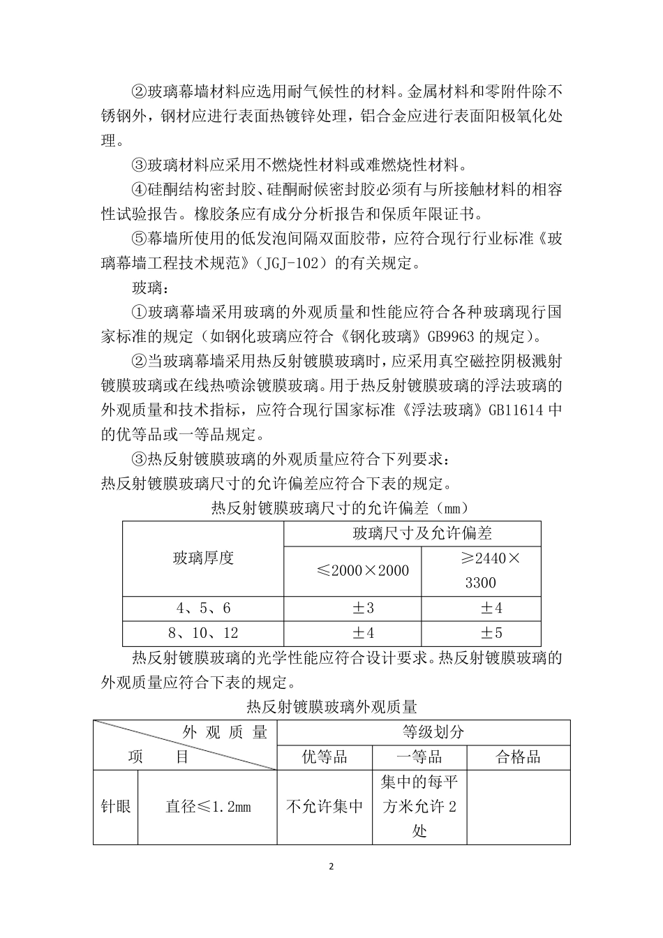 玻璃幕墙施工方案和技术措施_第2页