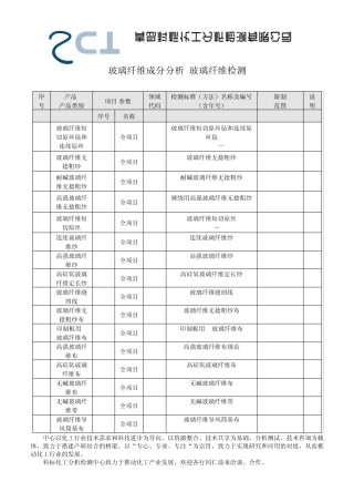 玻璃纤维成分分析玻璃纤维检测