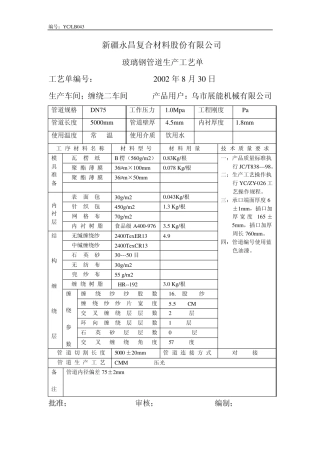 玻璃钢管道工艺单2003