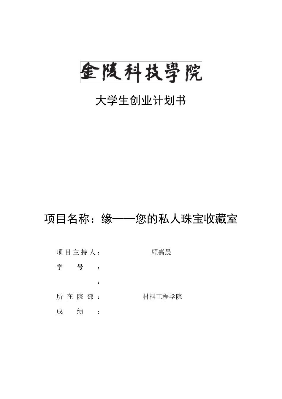 珠宝创业计划_第1页