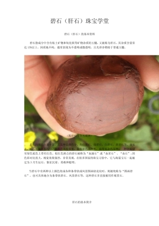 珠宝学堂：肝石(碧石)