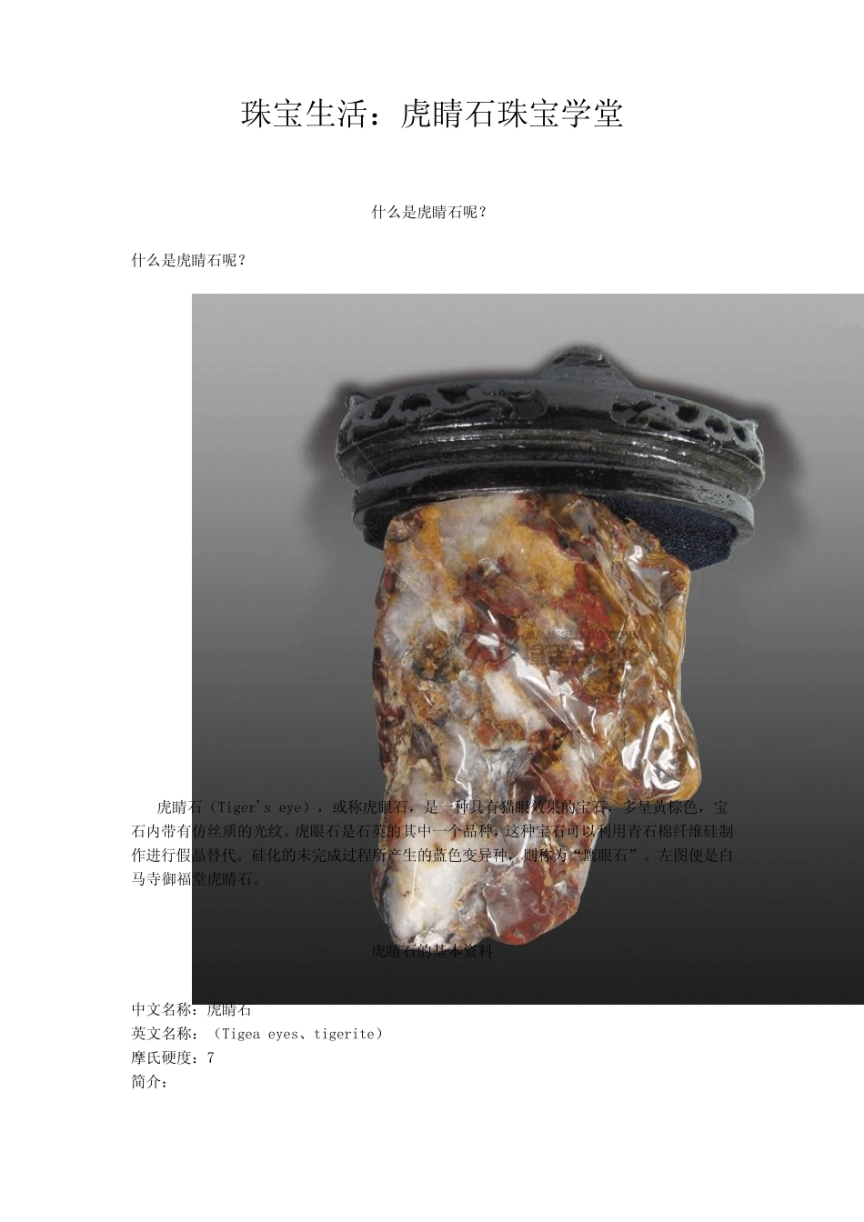 珠宝学堂：虎睛石_第1页