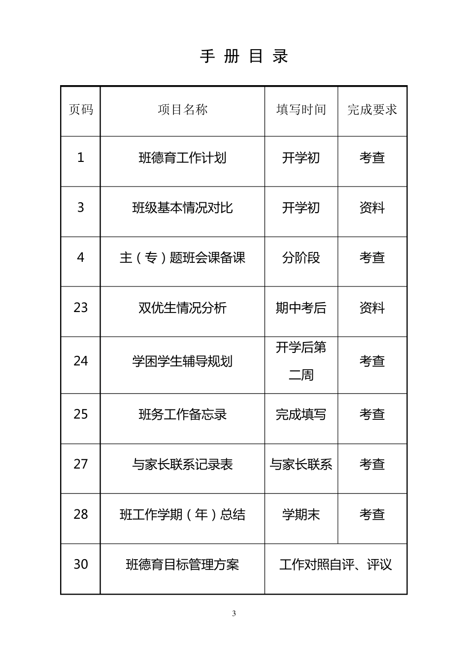 班主任工作手册(一年级一班)_第3页