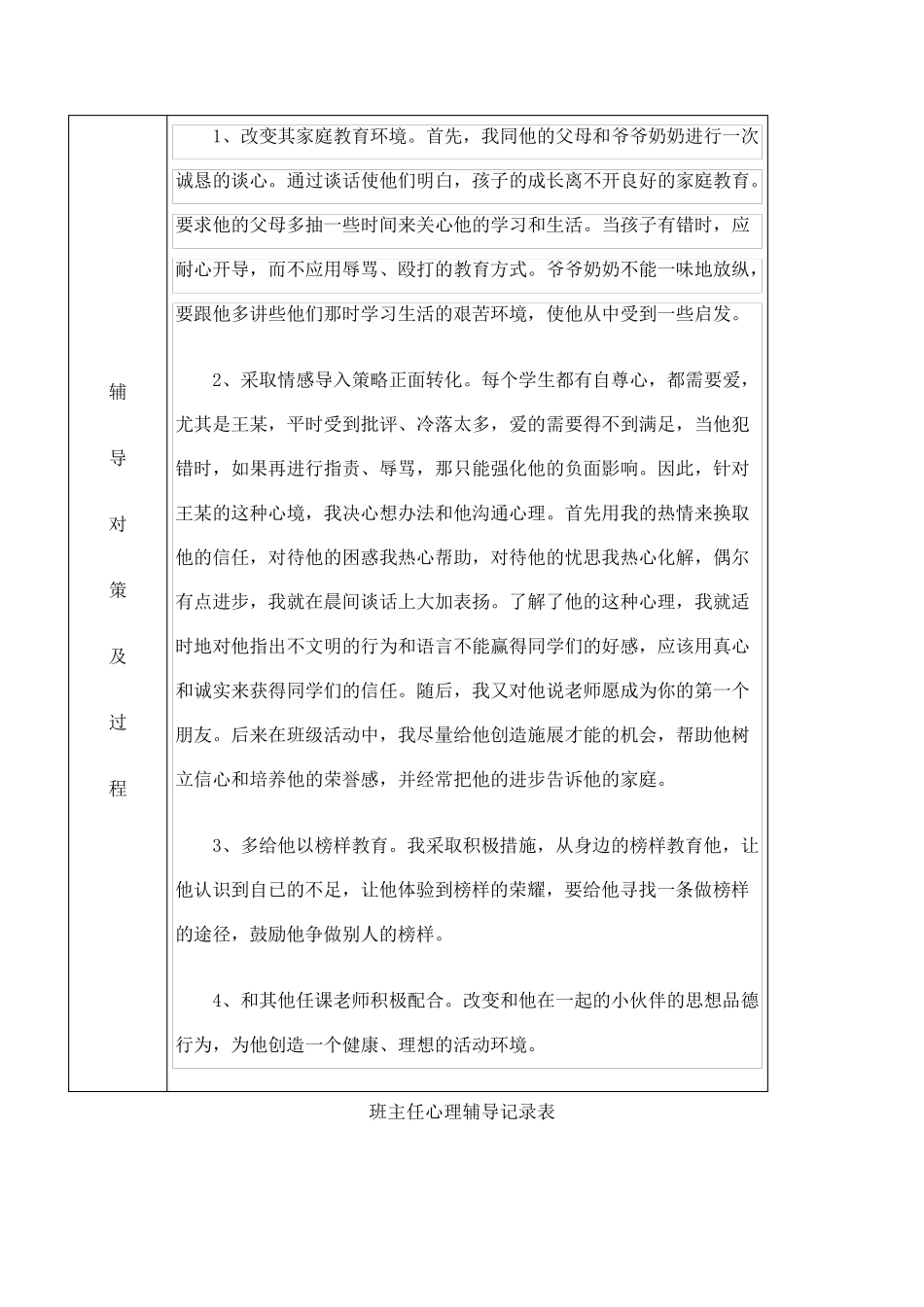 班主任心理辅导记录表_第2页