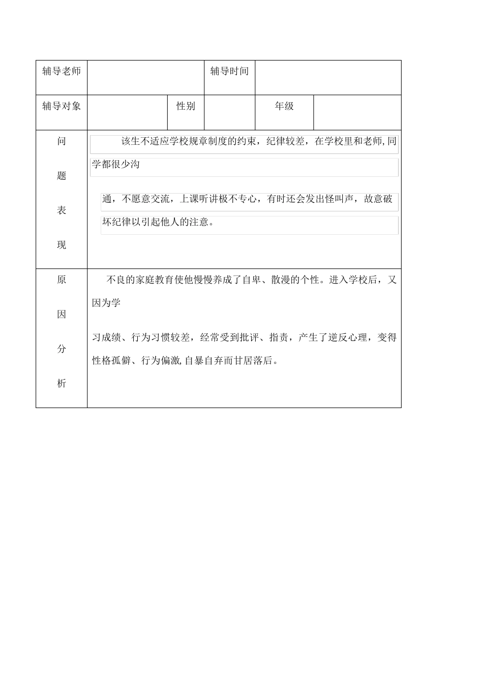 班主任心理辅导记录表_第3页