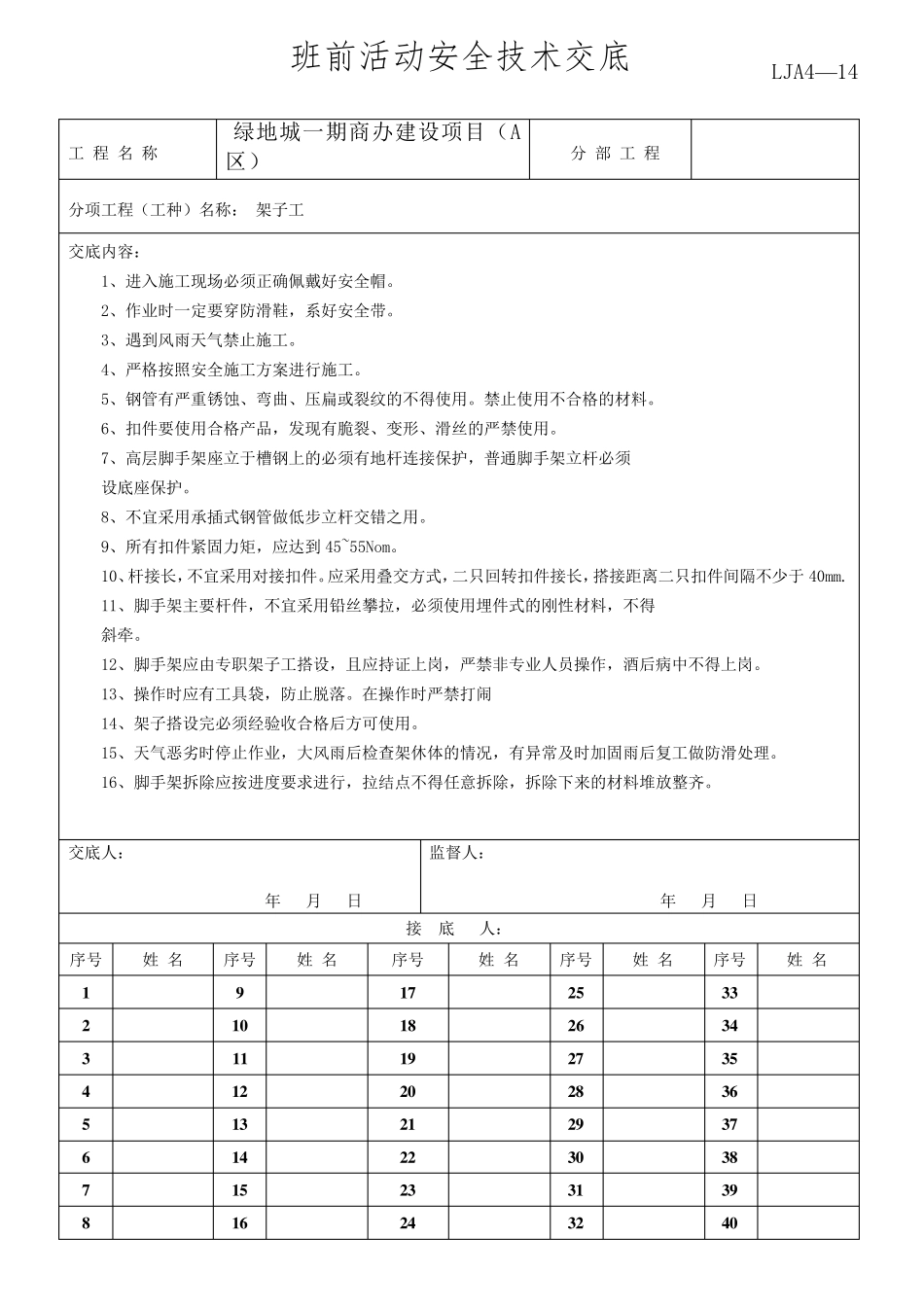 班前安全技术交底(班前教育)_第1页