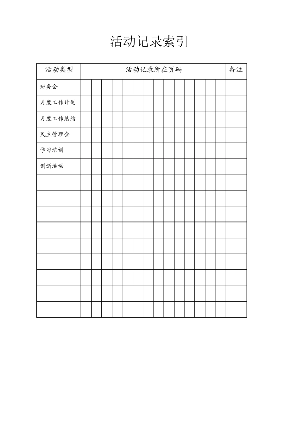 班务活动记录模板_第3页