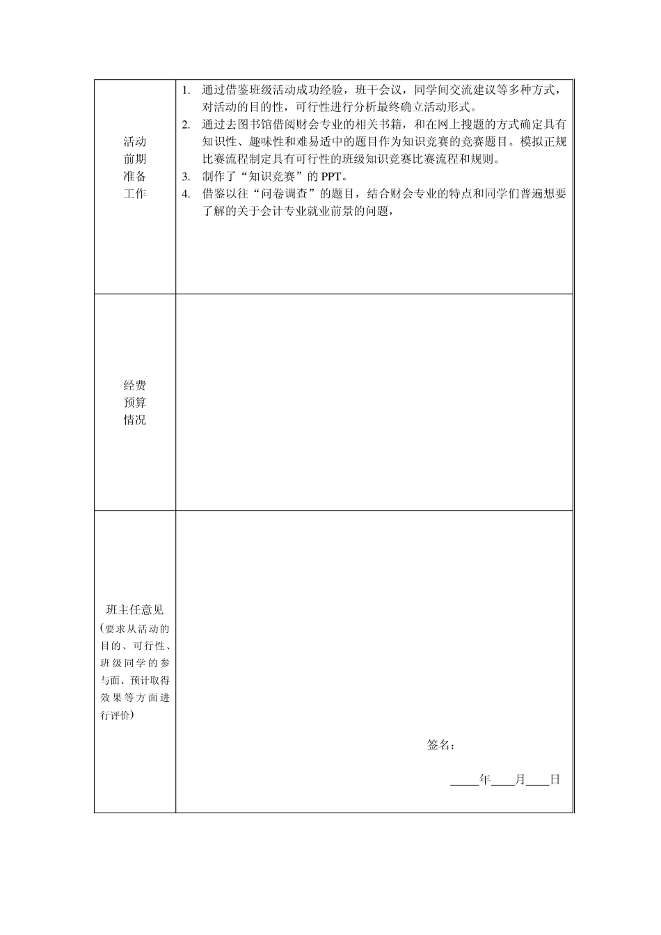 班级特色活动项目申报表_第2页