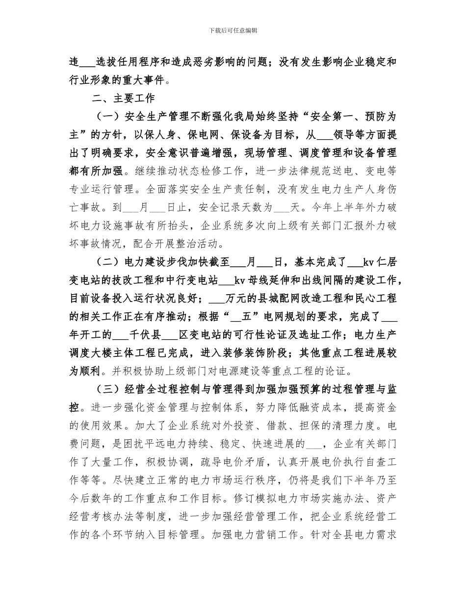 2024年市供电局半年工作总结_第2页