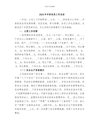2024年市供电局工作总结