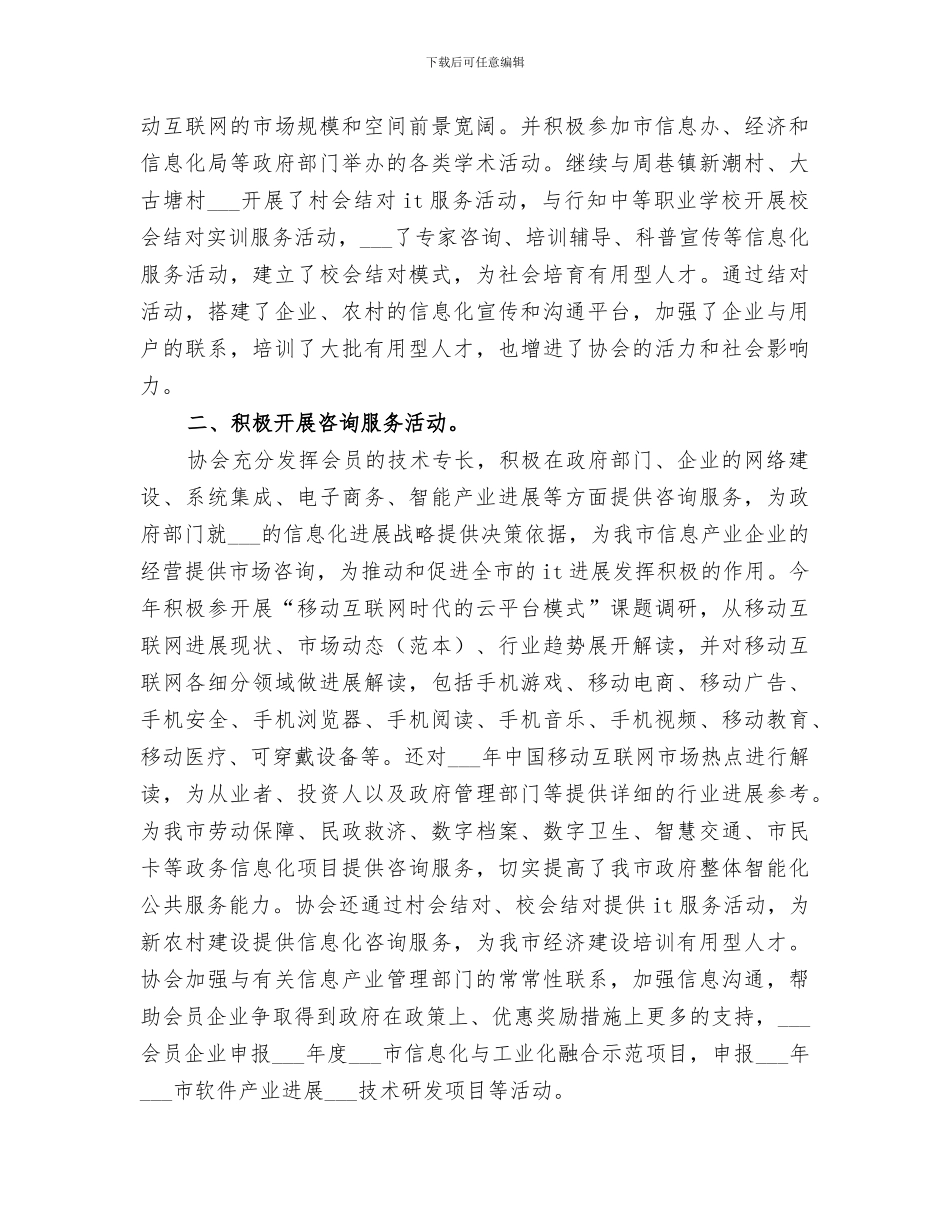 2024年市信息产业协会年度工作总结_第2页