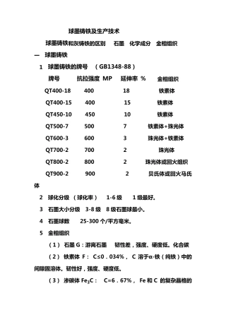 球墨铸铁及生产技术
