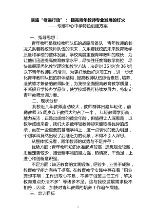 琅琊中学青年教师培养方案