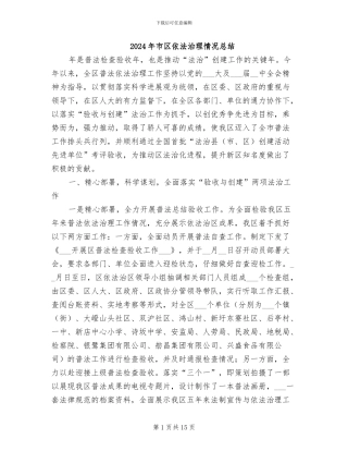 2024年市区依法治理情况总结