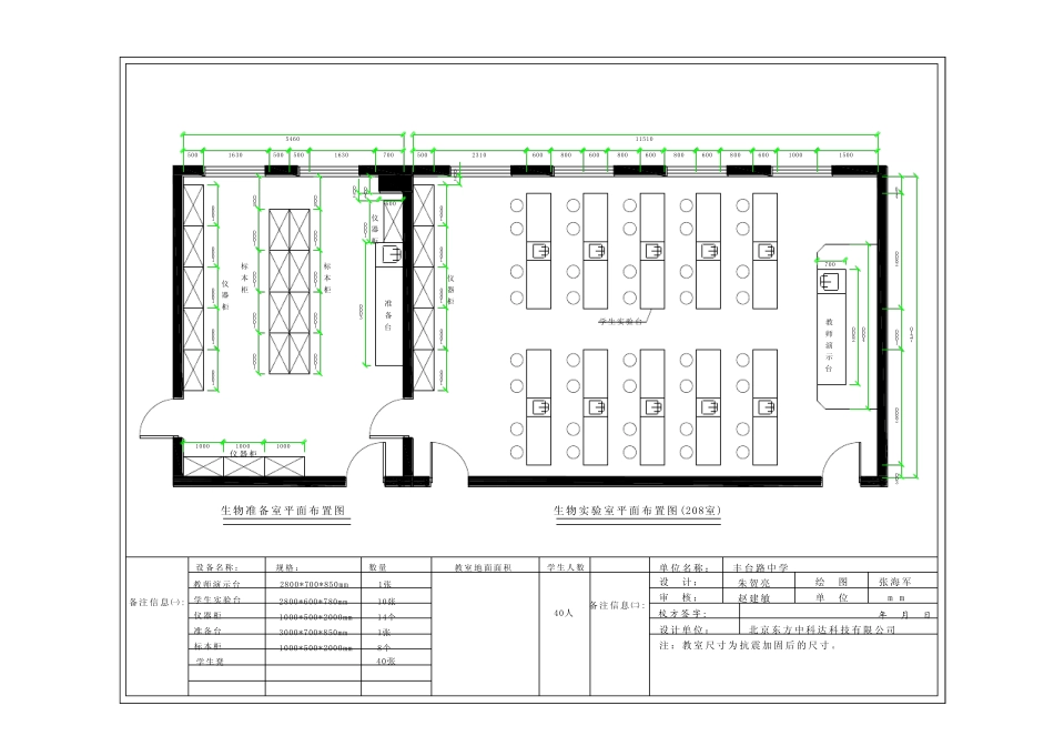 理化生实验室平面图纸范例_第2页