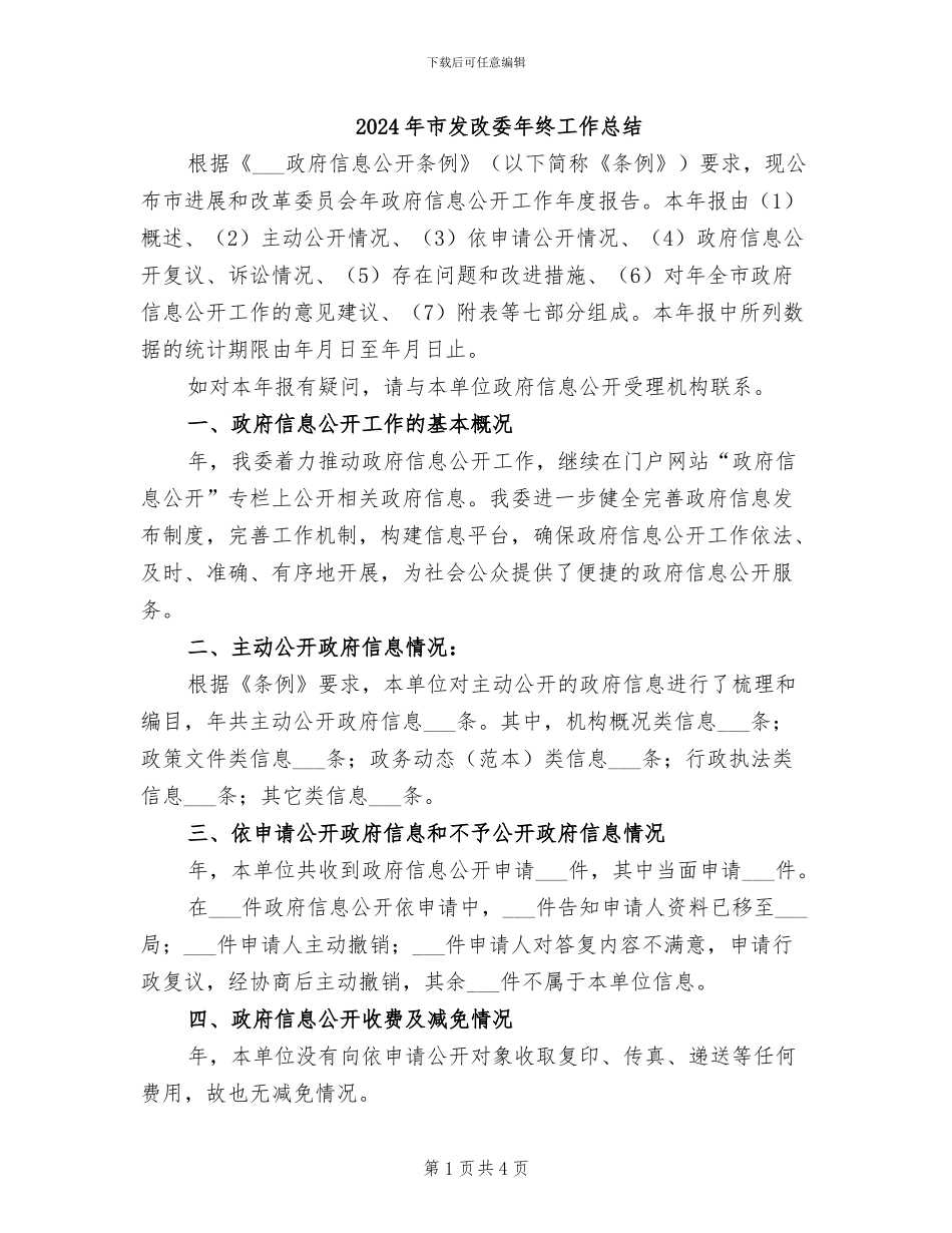 2024年市发改委年终工作总结_第1页