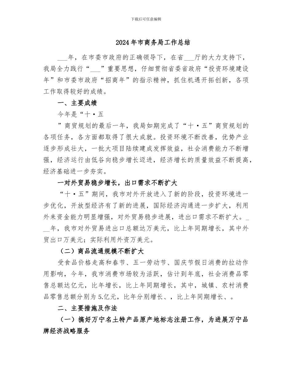 2024年市商务局工作总结_第1页