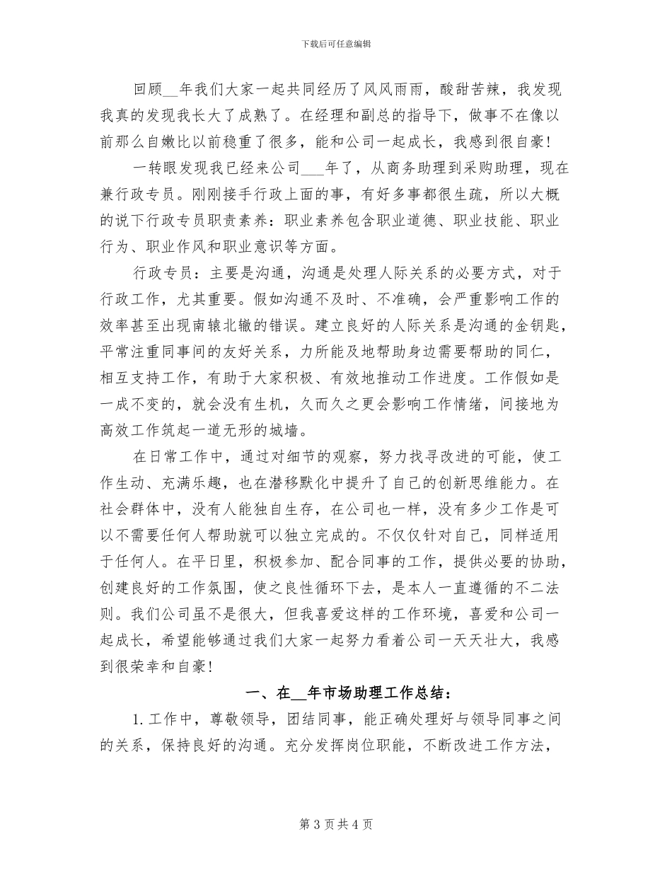 2024年市场助理年度总结_第3页