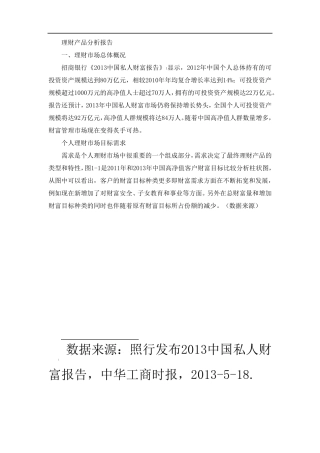 理财市场产品分析报告