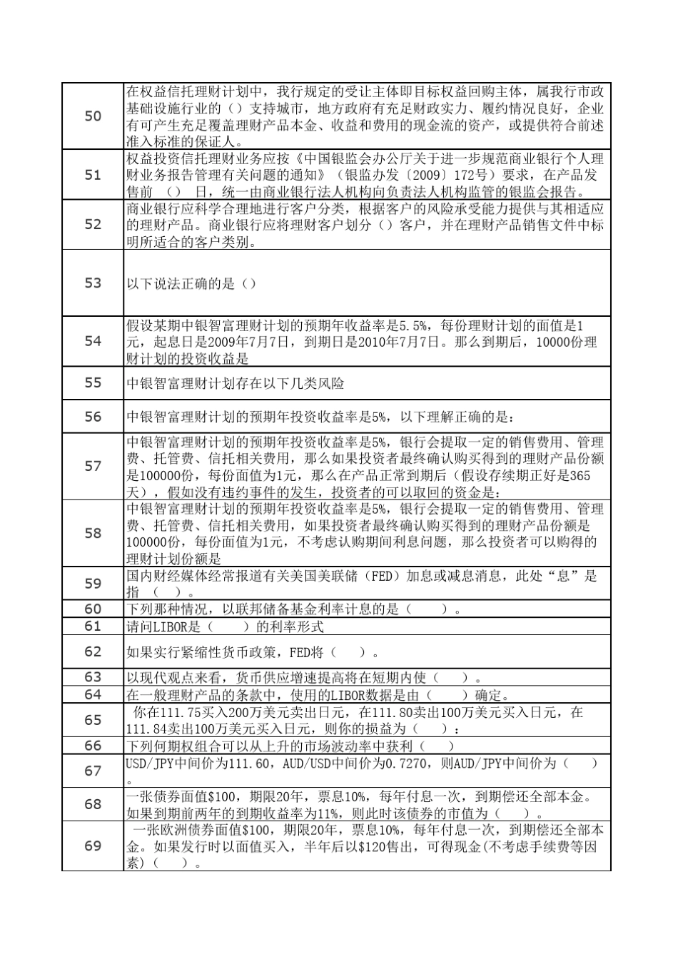 理财考试选择题_第3页