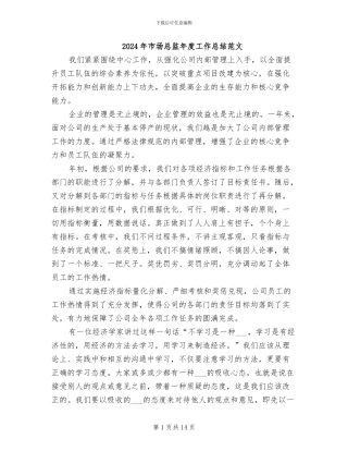 2024年市场总监年度工作总结范文