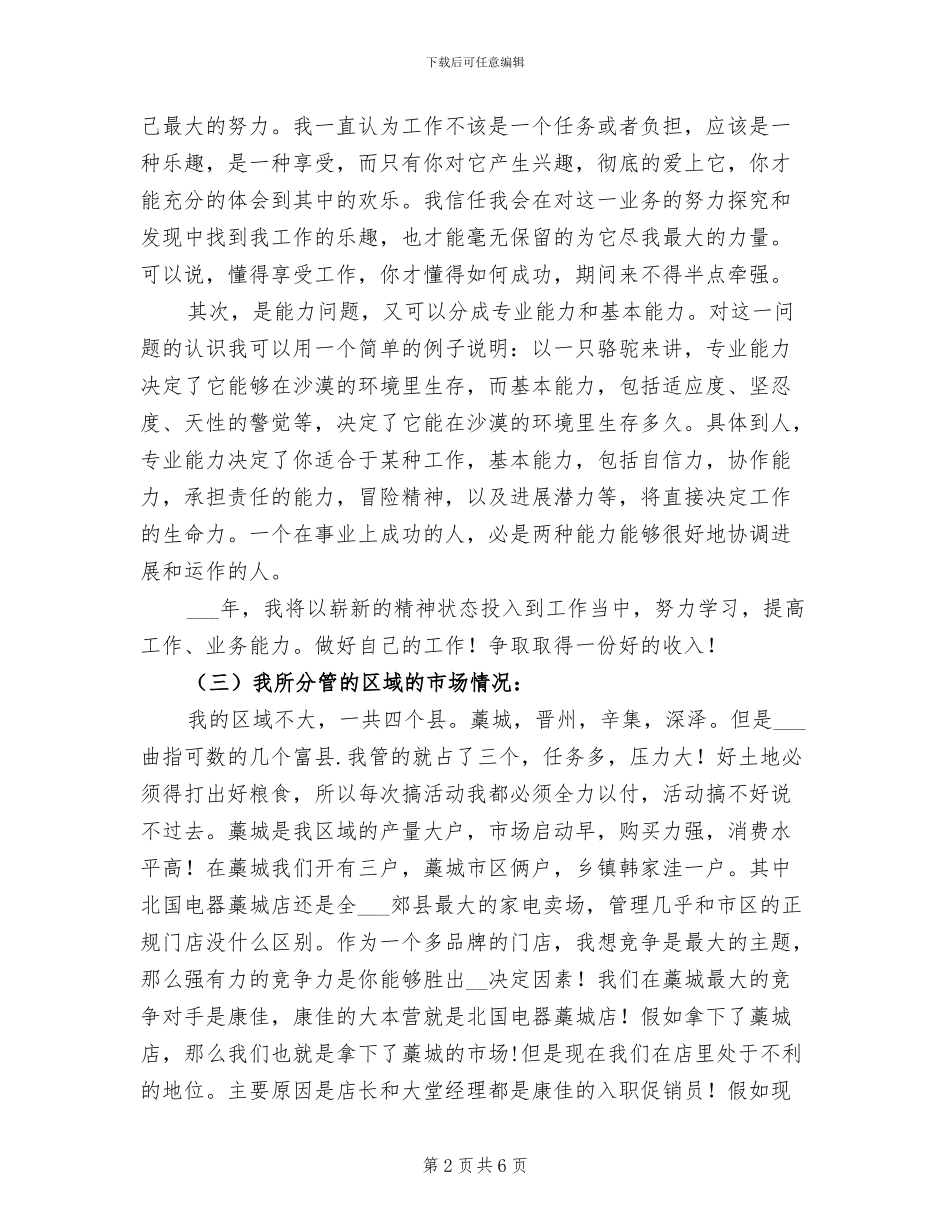 2024年市场推广员个人工作总结范文_第2页