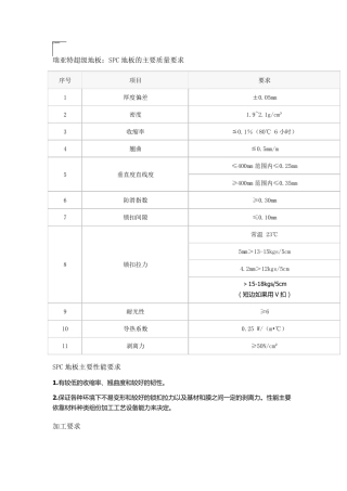 瑞亚特超级地板：SPC地板的主要质量要求