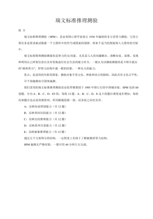 瑞文标准推理测验