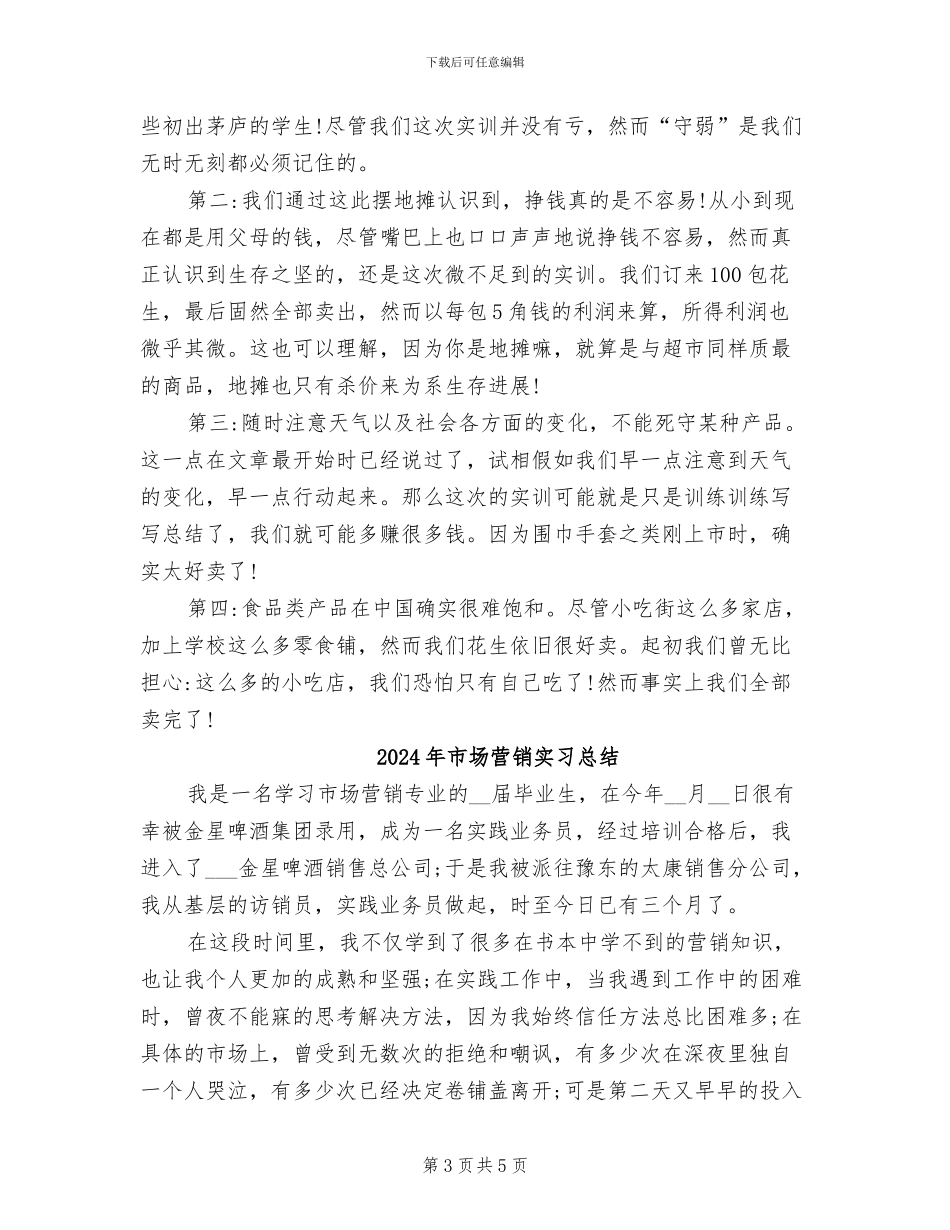 2024年市场营销学实训总结报告_第3页