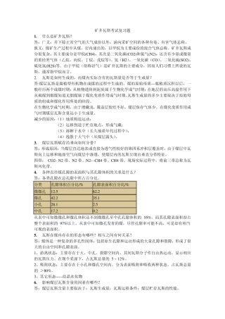 瓦斯考试复习题