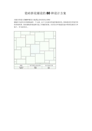 瓷砖拼花铺设的80种设计方案