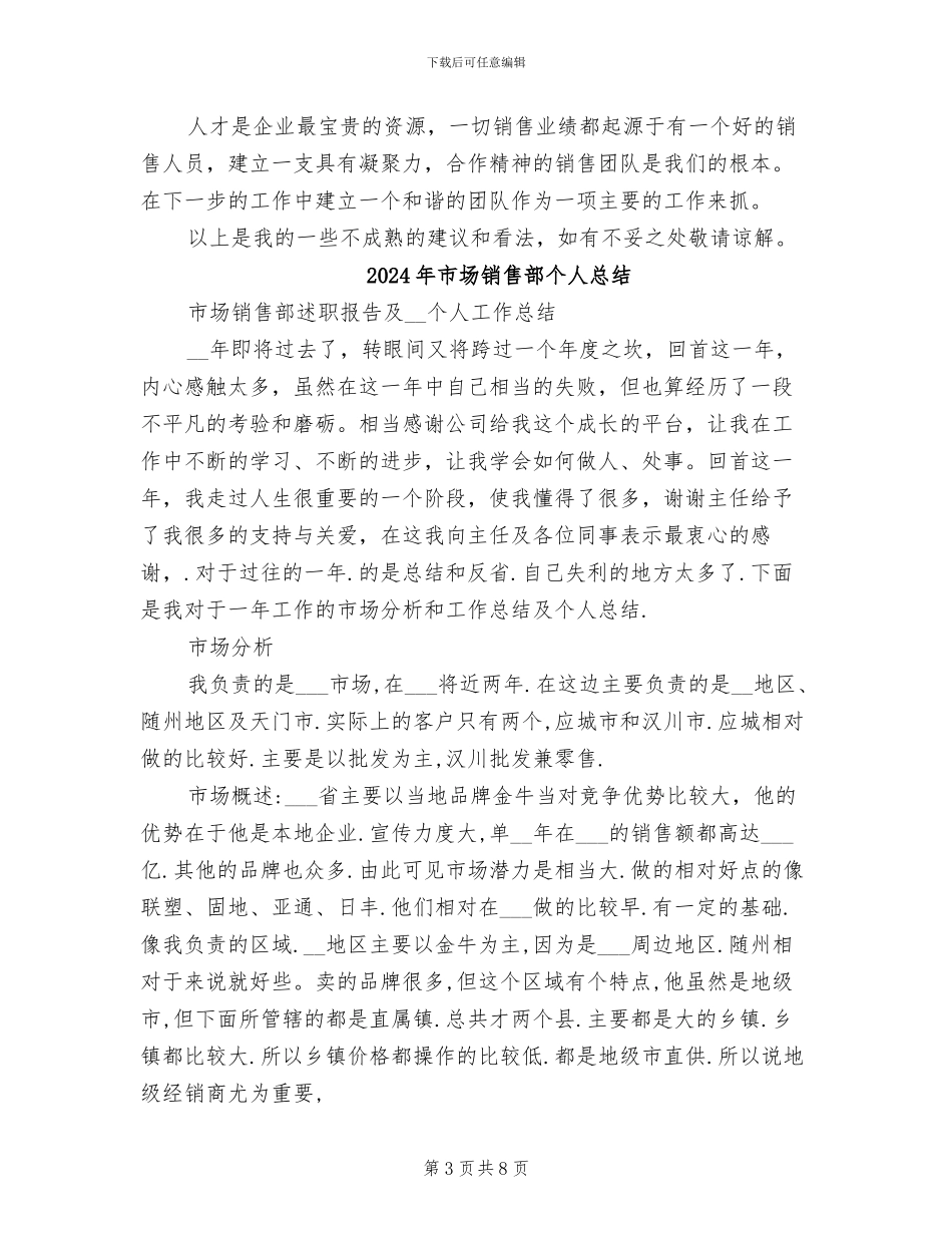 2024年市场销售经理工作总结范文_第3页