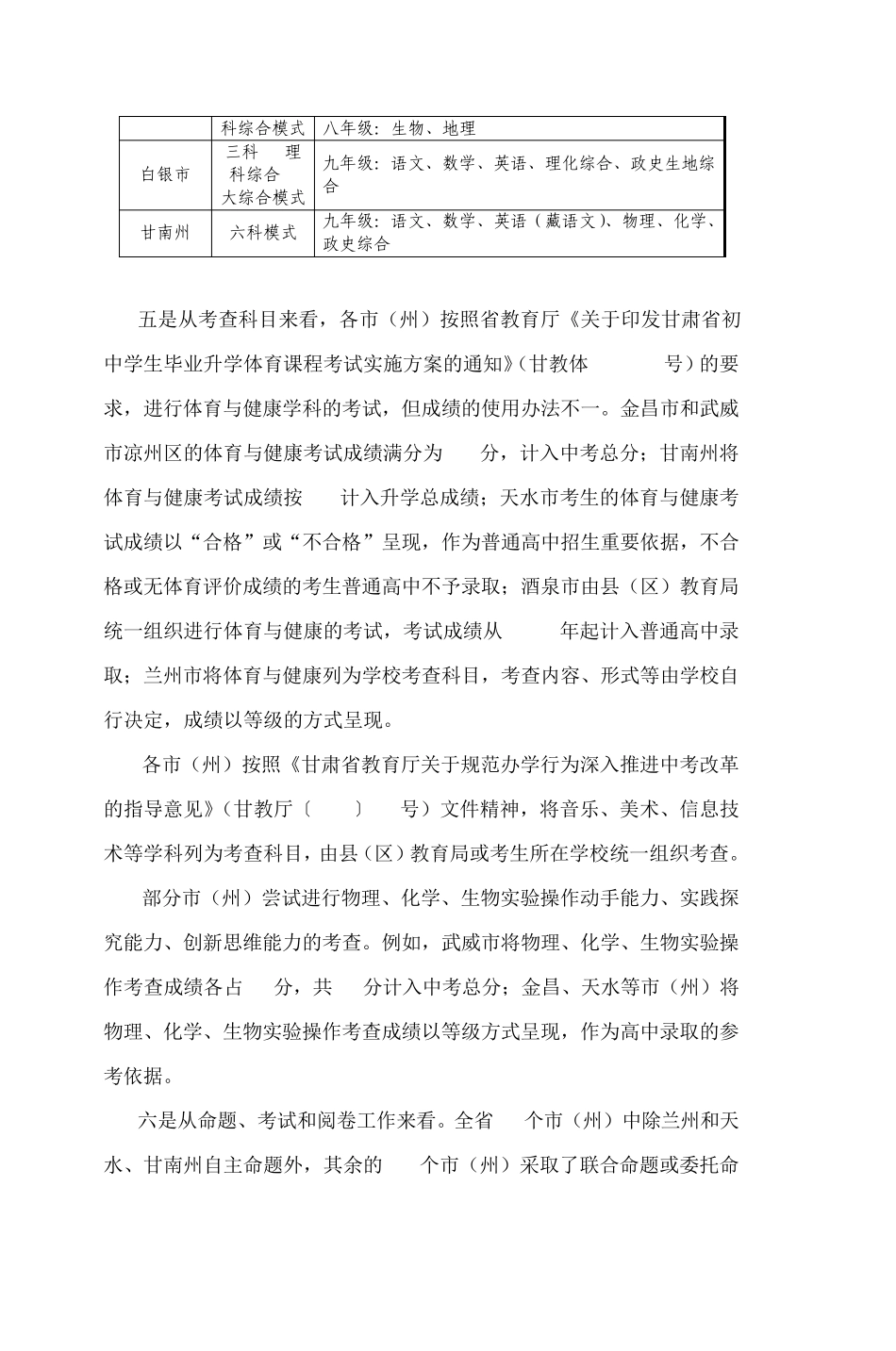 甘肃省2010年初中学生学业水平考试及_第3页