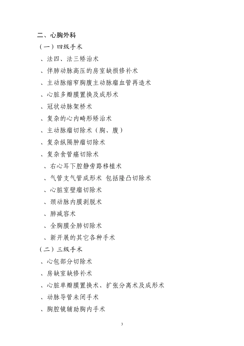 甘肃省临床各科室手术分级目录(暂行)_第3页