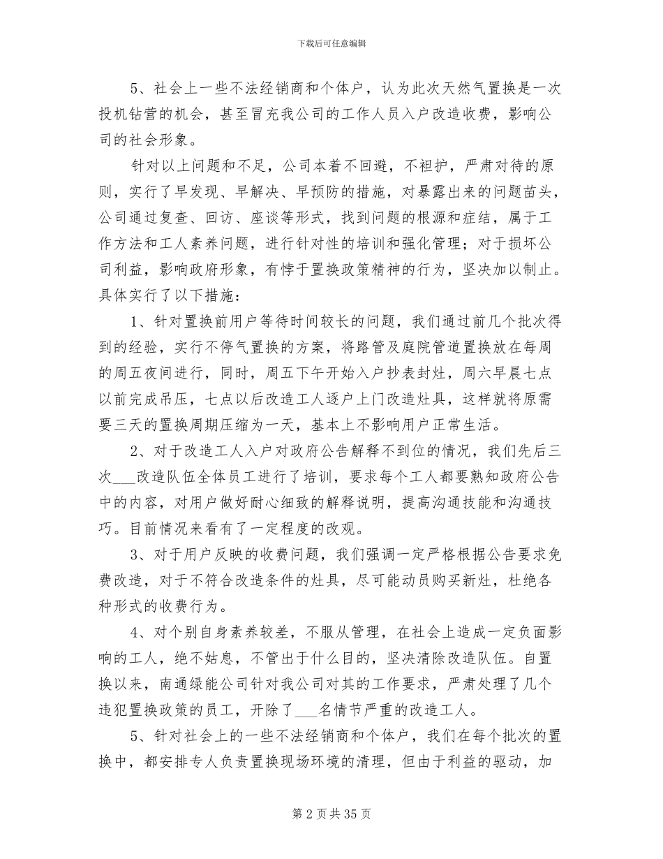 2024年市天然气置换完成情况工作总结_第2页