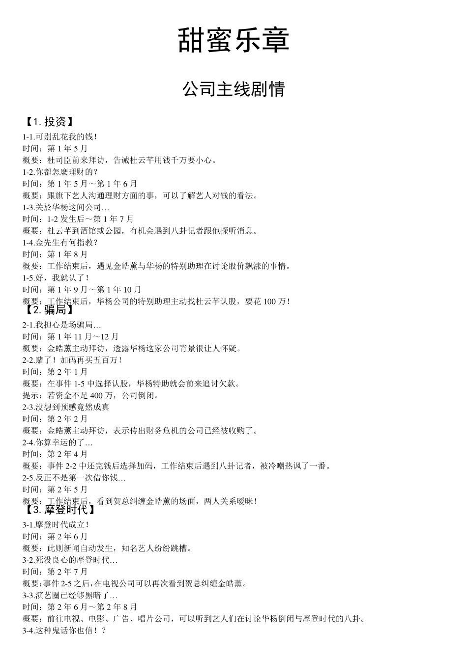 甜蜜乐章详细攻略_第1页