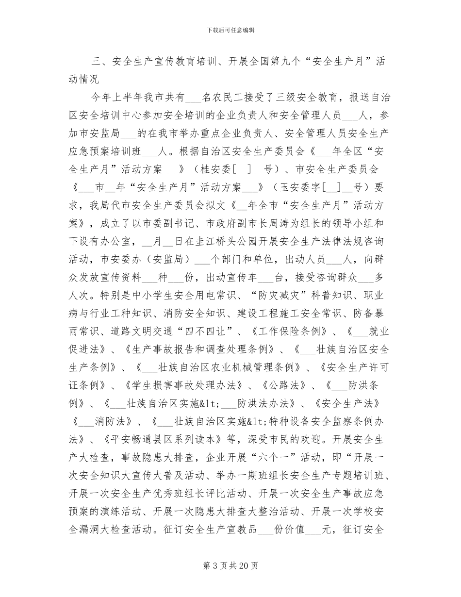 2024年市安监局上半年工作总结_第3页