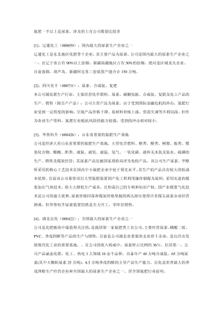 生产尿素的上市公司