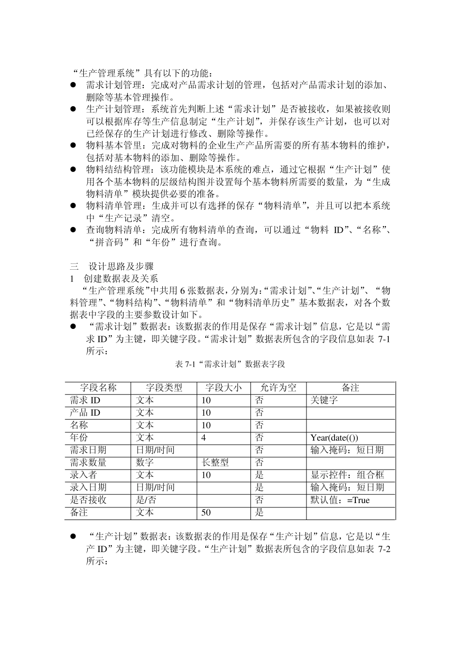 生产管理系统数据库课程设计说明书_第2页